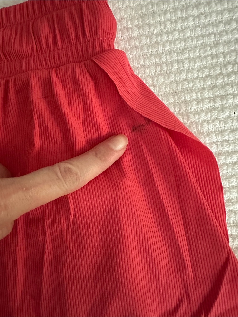 Coral Ribbed Drawstring Shorts - Picture 4 of 4